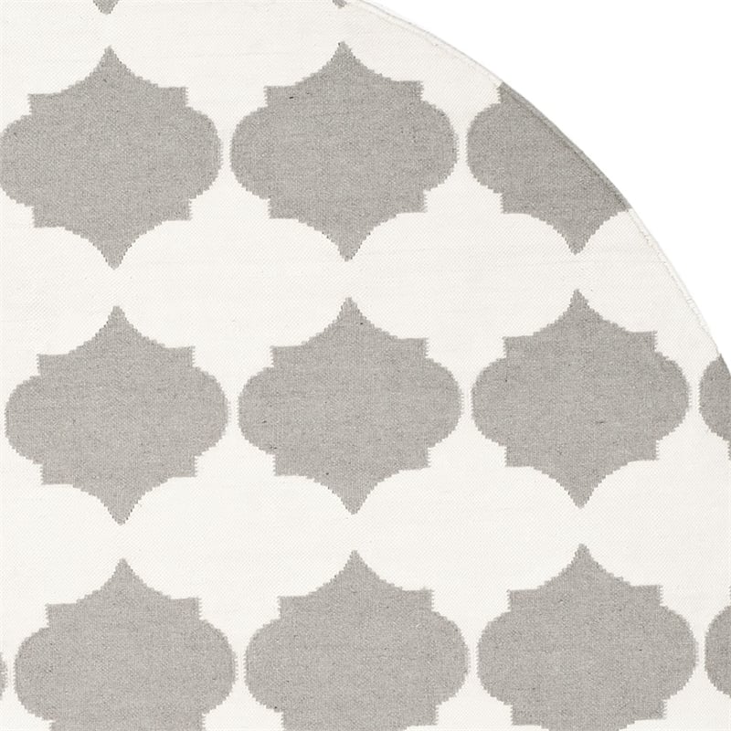 Safavieh Dhurries Grey Contemporary Rug - Round 7'