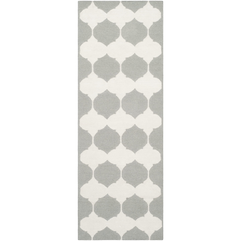 Safavieh Dhurries Grey Contemporary Rug - Runner 2'6
