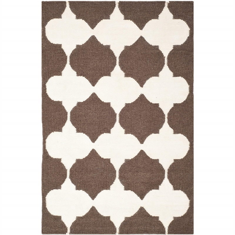 Safavieh Dhurries Brown Contemporary Rug - Runner 2'6