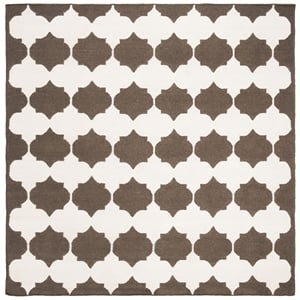 Safavieh Dhurries Brown Contemporary Rug - Square 7'