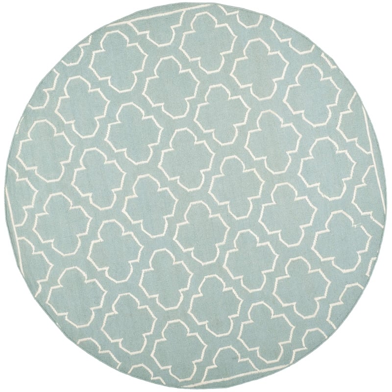 Safavieh Dhurries Blue Contemporary Rug - Round 7'