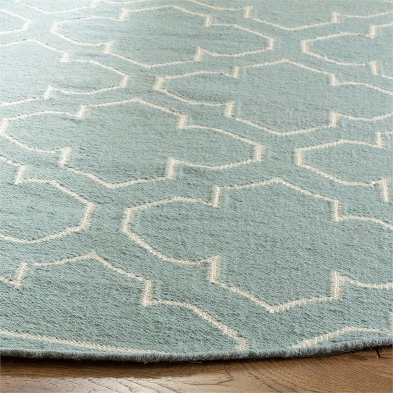 Safavieh Dhurries Blue Contemporary Rug - Round 7'