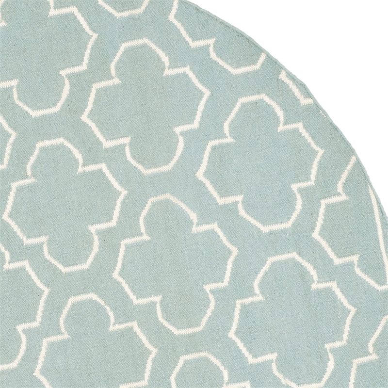 Safavieh Dhurries Blue Contemporary Rug - Round 7'