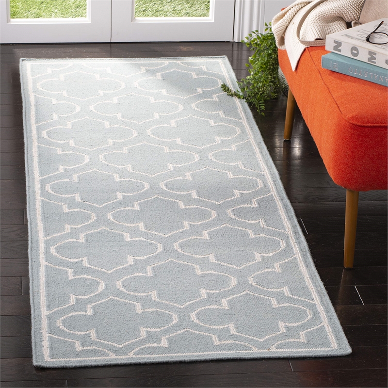 Safavieh Dhurries Blue Contemporary Rug - Runner 2'6