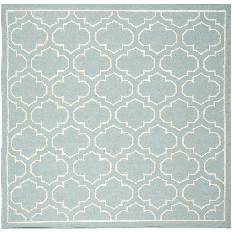 Safavieh Dhurries Blue Contemporary Rug - Square 7'