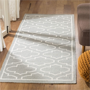 Safavieh Dhurries Grey Contemporary Rug - Runner 2'6&quot x 7'
