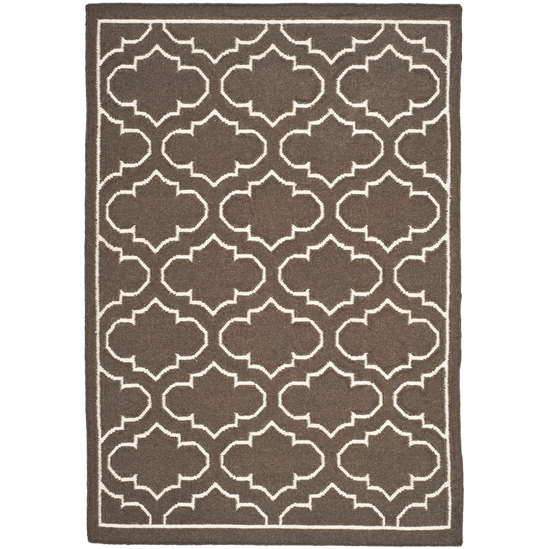 Safavieh Dhurries Brown Contemporary Rug - 4' x 6'