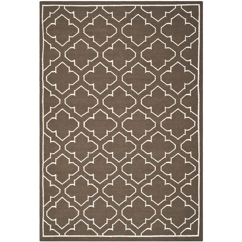 Safavieh Dhurries Brown Contemporary Rug - 5' x 8'