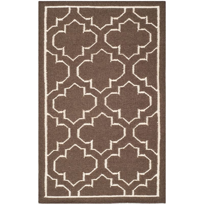 Safavieh Dhurries Brown Contemporary Rug - Runner 2'6