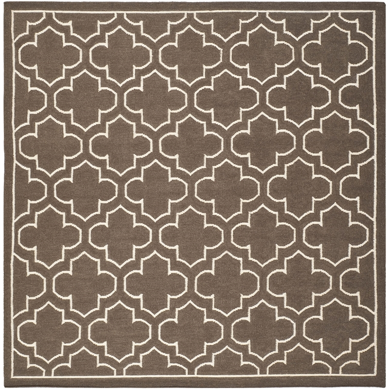 Safavieh Dhurries Brown Contemporary Rug - Square 7'
