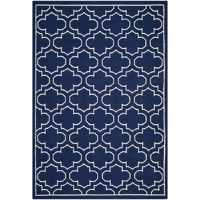 Safavieh Dhurries Navy Contemporary Rug - 6' x 9'