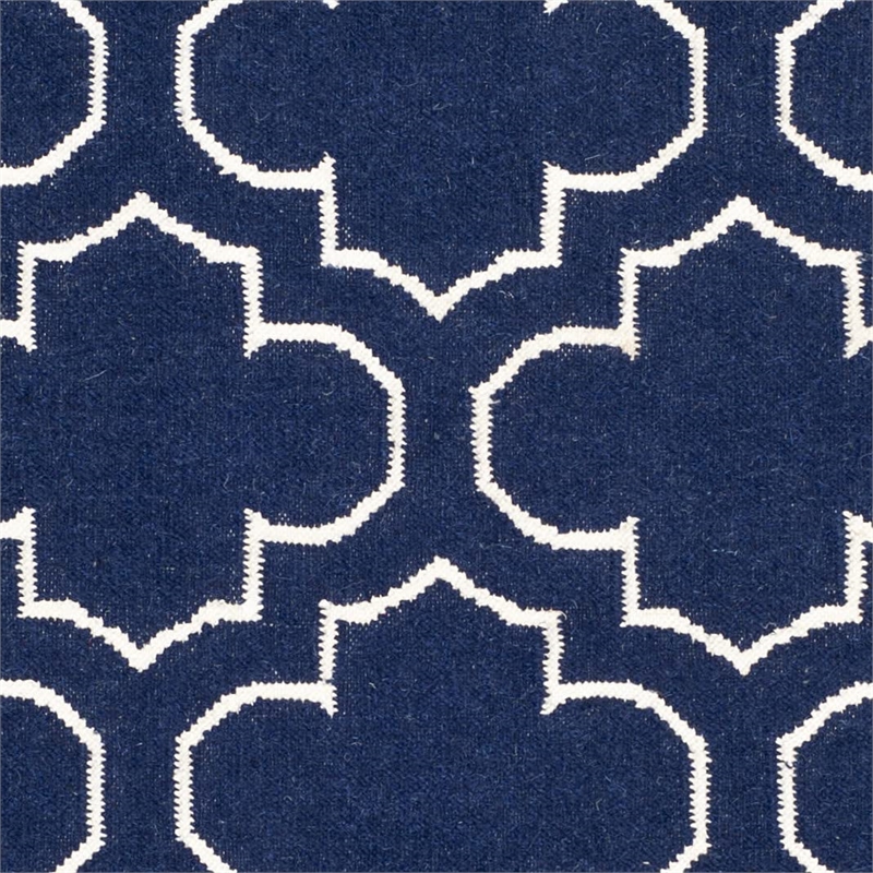 Safavieh Dhurries Navy Contemporary Rug - 6' x 9'