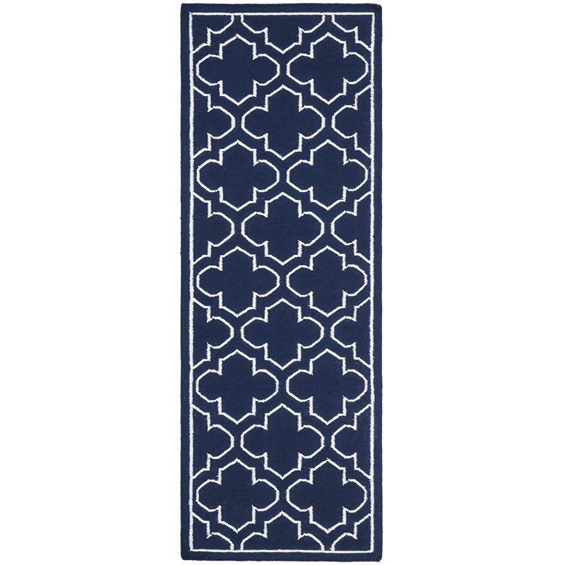 Safavieh Dhurries Navy Contemporary Rug - Runner 2'6