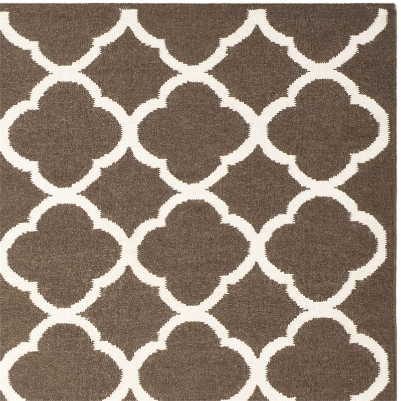 Safavieh Dhurries Brown Contemporary Rug - Square 7'