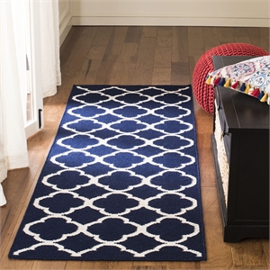 Safavieh Dhurries Navy Contemporary Rug - Runner 2'6&quot x 7'