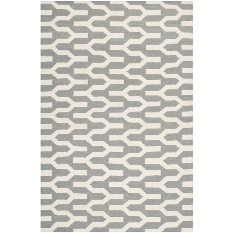 Safavieh Dhurries Silver Contemporary Rug - 5' x 8'