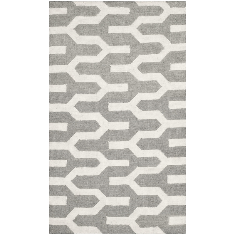 Safavieh Dhurries Silver Contemporary Rug - Runner 2'6
