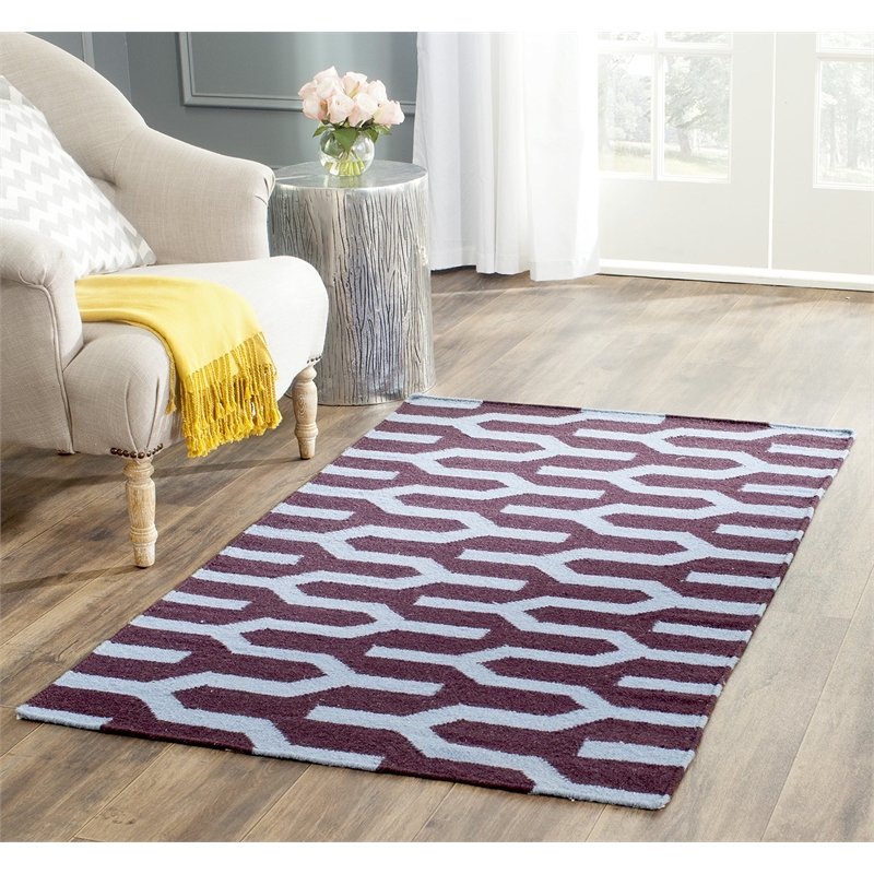 Safavieh Dhurries Purple Contemporary Rug - Runner 2'6