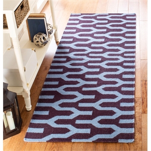 Safavieh Dhurries Purple Contemporary Rug - Runner 2'6&quot x 7'
