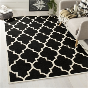 Safavieh Dhurries Black Contemporary Rug - 6' x 9'