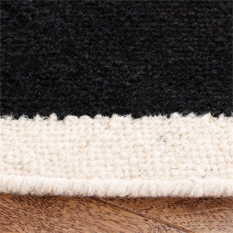 Safavieh Dhurries Black Contemporary Rug - Round 6'