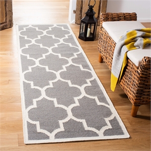 Safavieh Dhurries Grey Contemporary Rug - Runner 2'6&quot x 8'