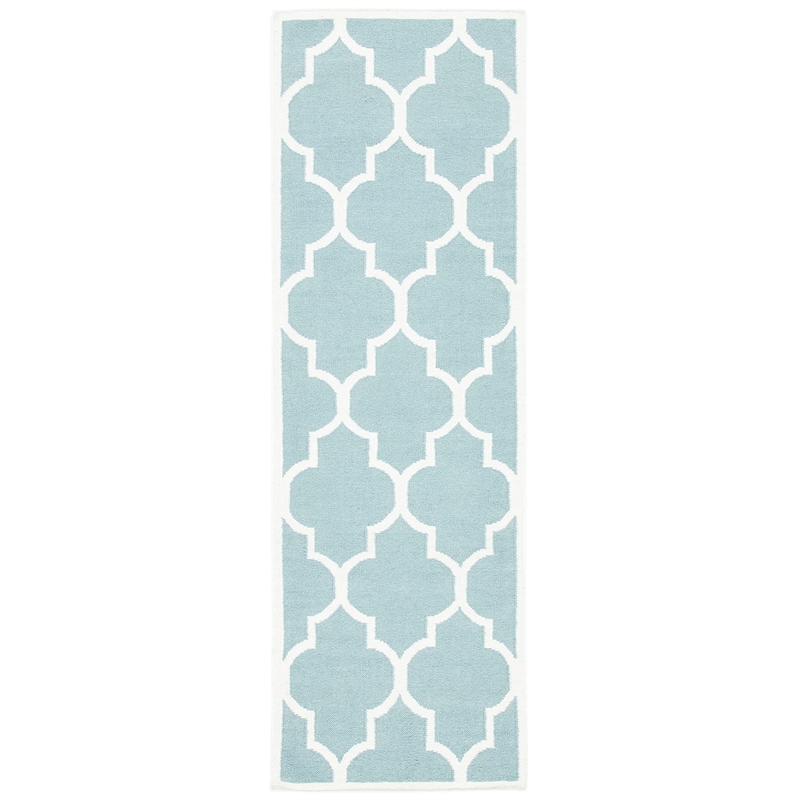 Safavieh Dhurries Light Blue Contemporary Rug - Runner 2'6
