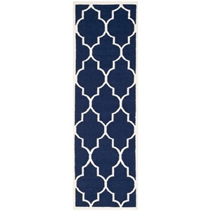 Safavieh Dhurries Navy Contemporary Rug - Runner 2'6&quot x 8'