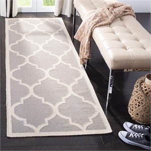 Safavieh Dhurries Dark Grey Contemporary Rug - Runner 2'6&quot x 8'