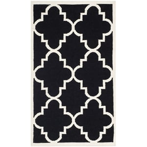 Safavieh Dhurries Black Contemporary Rug - 3' x 5'