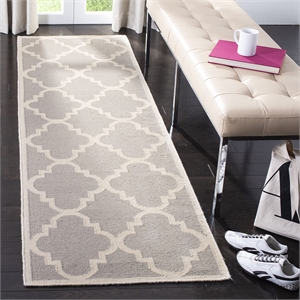 Safavieh Dhurries Dark Grey Contemporary Rug - Runner 2'6&quot x 8'