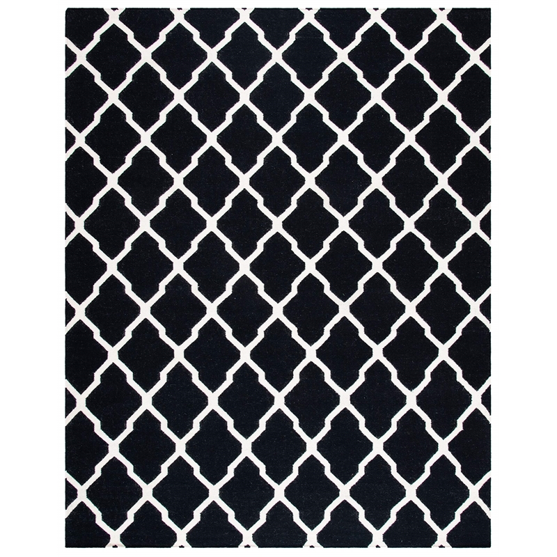 Safavieh Dhurries Black Contemporary Rug - 8' x 10'