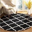 Safavieh Dhurries Black Contemporary Rug - Round 6'
