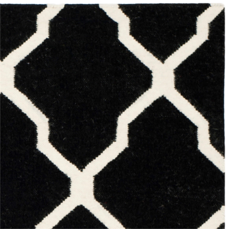 Safavieh Dhurries Black Contemporary Rug - Square 6'