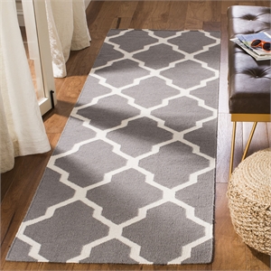 Safavieh Dhurries Grey Contemporary Rug - Runner 2'6&quot x 8'