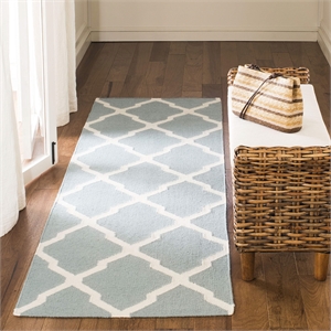 Safavieh Dhurries Light Blue Contemporary Rug - Runner 2'6&quot x 8'