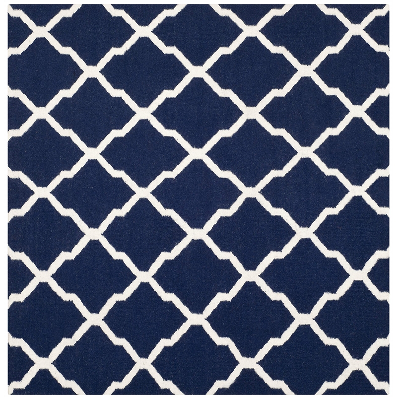 Safavieh Dhurries Navy Contemporary Rug - Square 6'