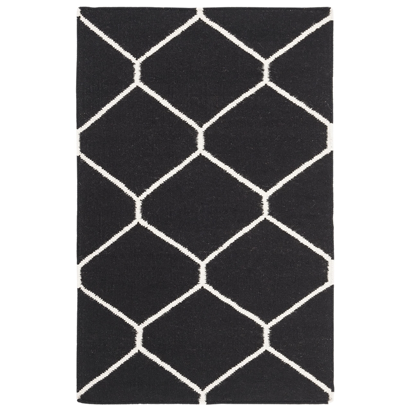 Safavieh Dhurries Black Contemporary Rug - Runner 2'6