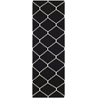Safavieh Dhurries Black Contemporary Rug - Runner 2'6
