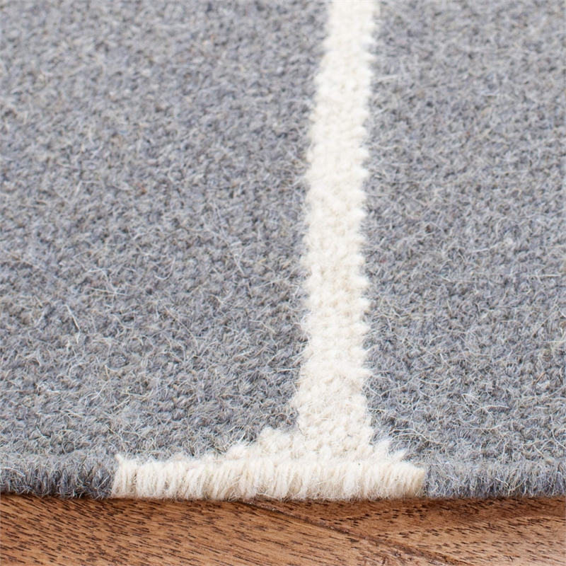 Safavieh Dhurries Grey Contemporary Rug - Round 6'