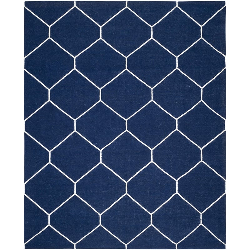 Safavieh Dhurries Navy Contemporary Rug - 6' x 9'