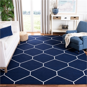 Safavieh Dhurries Navy Contemporary Rug - 8' x 10'