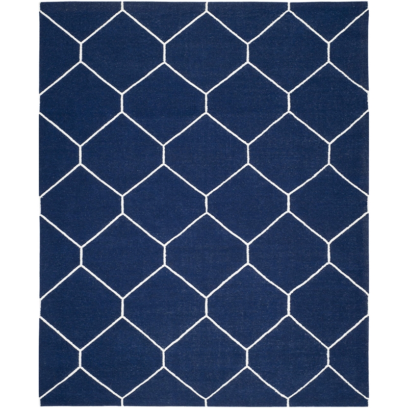 Safavieh Dhurries Navy Contemporary Rug - 8' x 10'