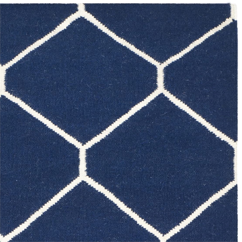 Safavieh Dhurries Navy Contemporary Rug - Runner 2'6