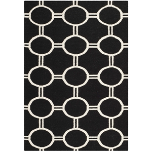 Safavieh Dhurries Black Contemporary Rug - 4' x 6'