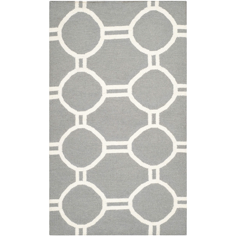 Safavieh Dhurries Grey Contemporary Rug - 3' x 5'