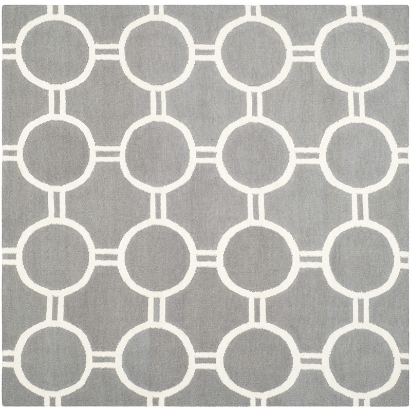 Safavieh Dhurries Grey Contemporary Rug - Square 6'