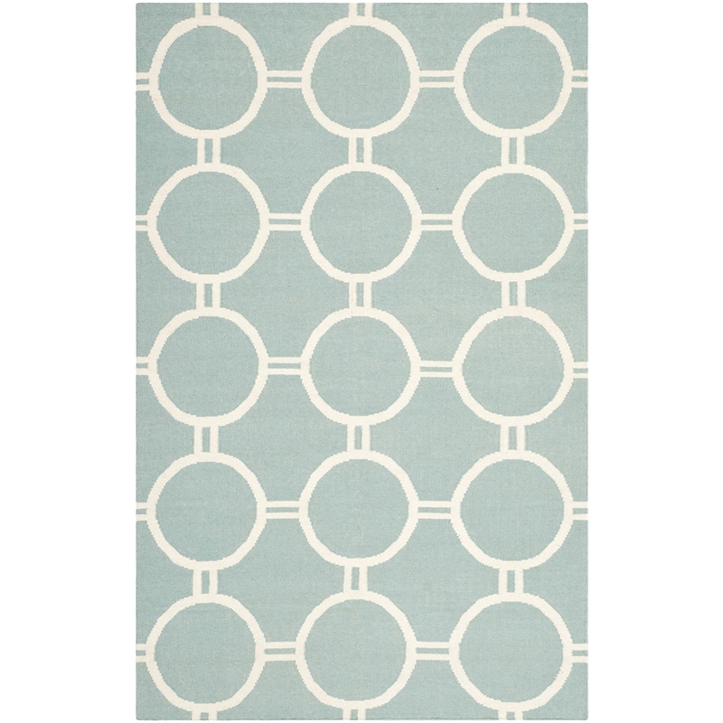 Safavieh Dhurries Light Blue Contemporary Rug - 6' x 9'
