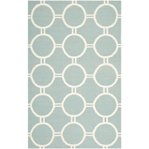 Safavieh Dhurries Light Blue Contemporary Rug - 6' x 9'