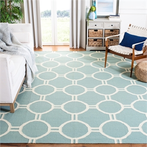 Safavieh Dhurries Light Blue Contemporary Rug - 8' x 10'